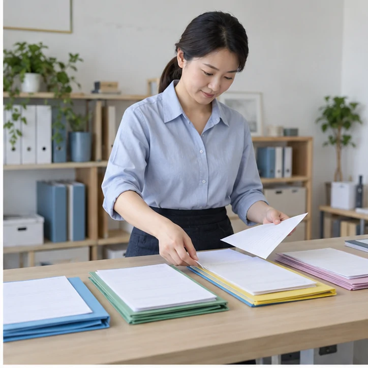 整理企业票据与日常账务资料的服务场景示意