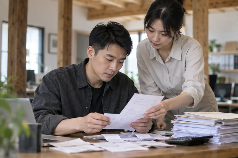 整理企业票据与日常账务资料的服务场景示意