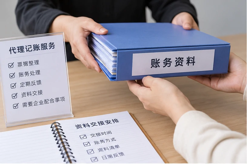 整理企业票据与日常账务资料的服务场景示意