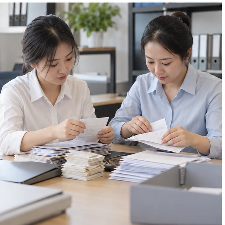 整理企业票据与日常账务资料的服务场景示意