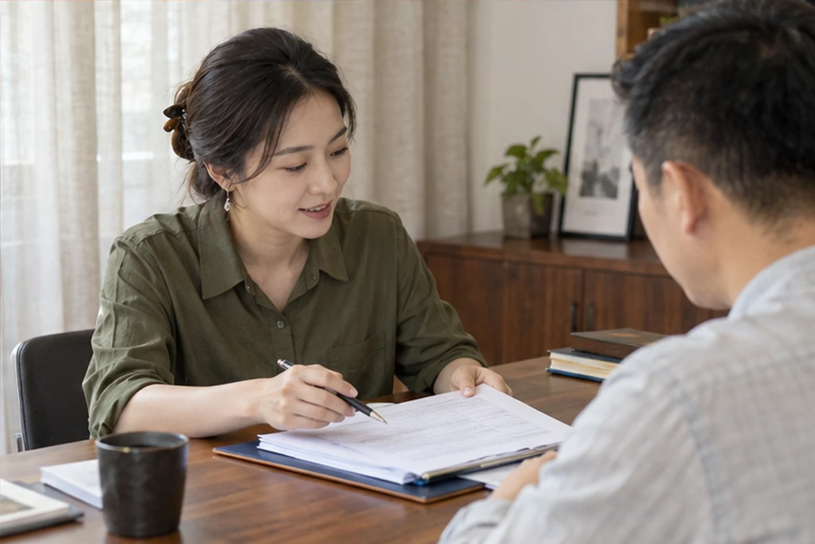 核对注册公司资料与办理事项的服务场景示意