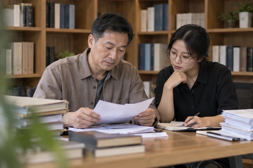 整理企业票据与日常账务资料的服务场景示意