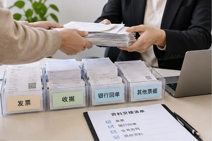 整理企业票据与日常账务资料的服务场景示意