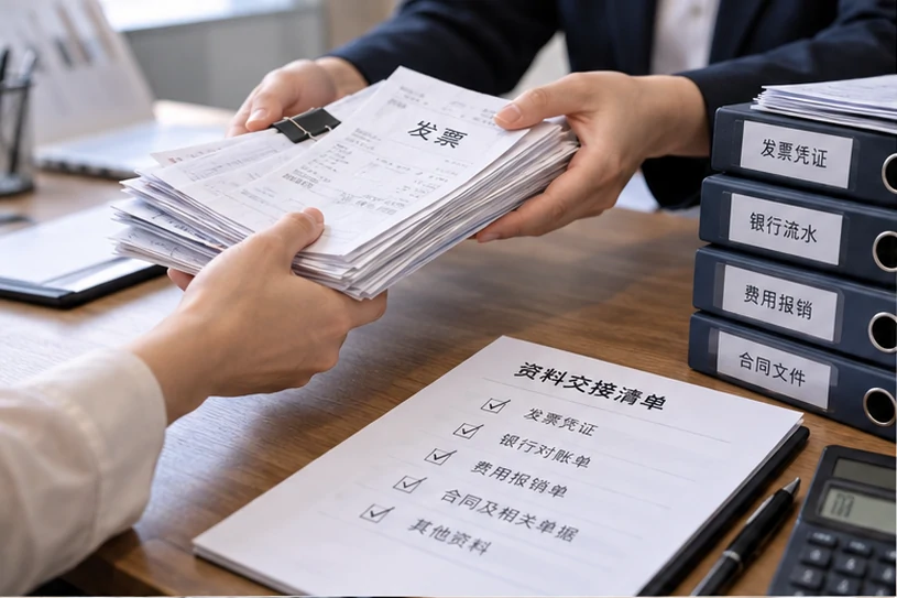 整理企业票据与日常账务资料的服务场景示意