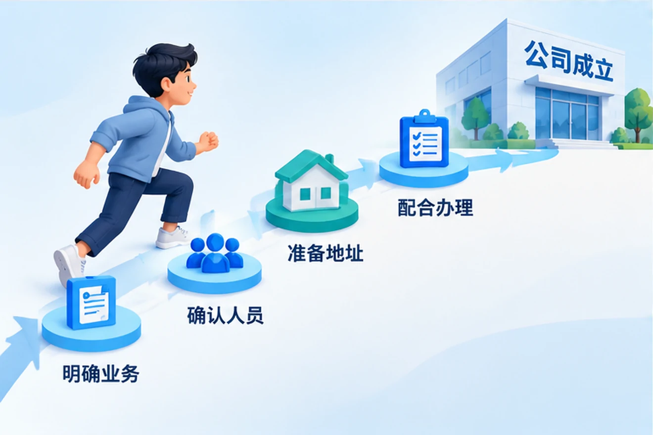 创业者一起整理开办计划的服务场景示意