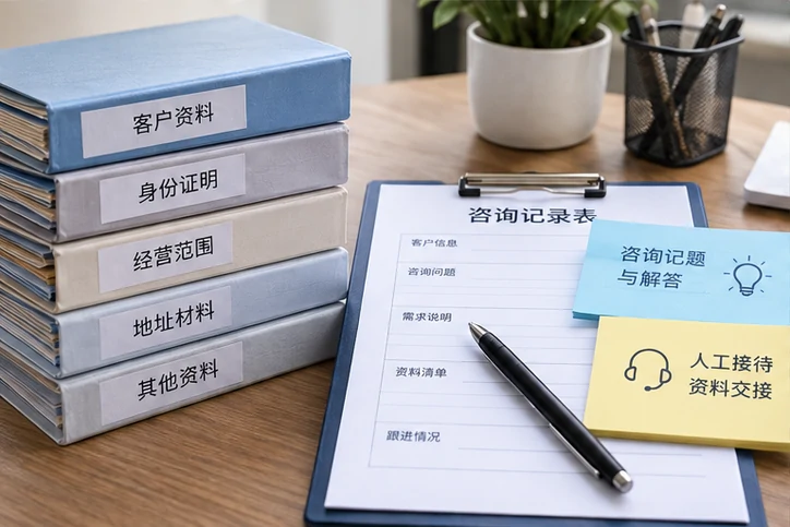 在线客服接待与咨询整理的服务场景示意