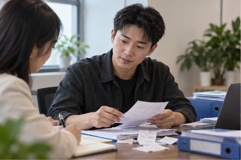 整理企业票据与日常账务资料的服务场景示意
