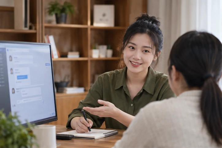 在线客服接待与咨询整理的服务场景示意