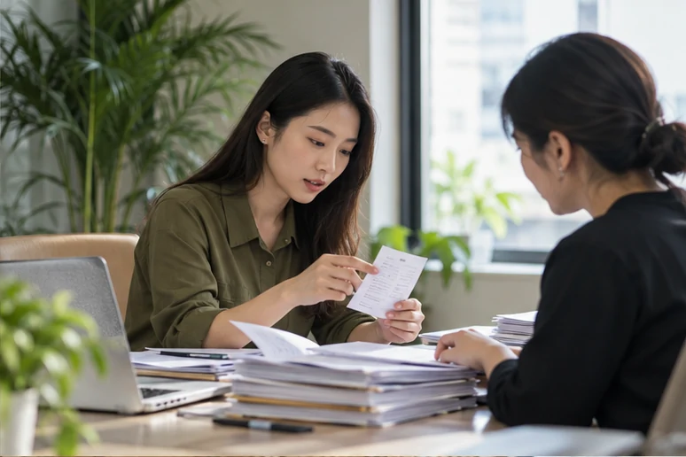 整理企业票据与日常账务资料的服务场景示意