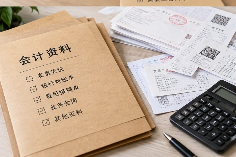 整理企业票据与日常账务资料的服务场景示意