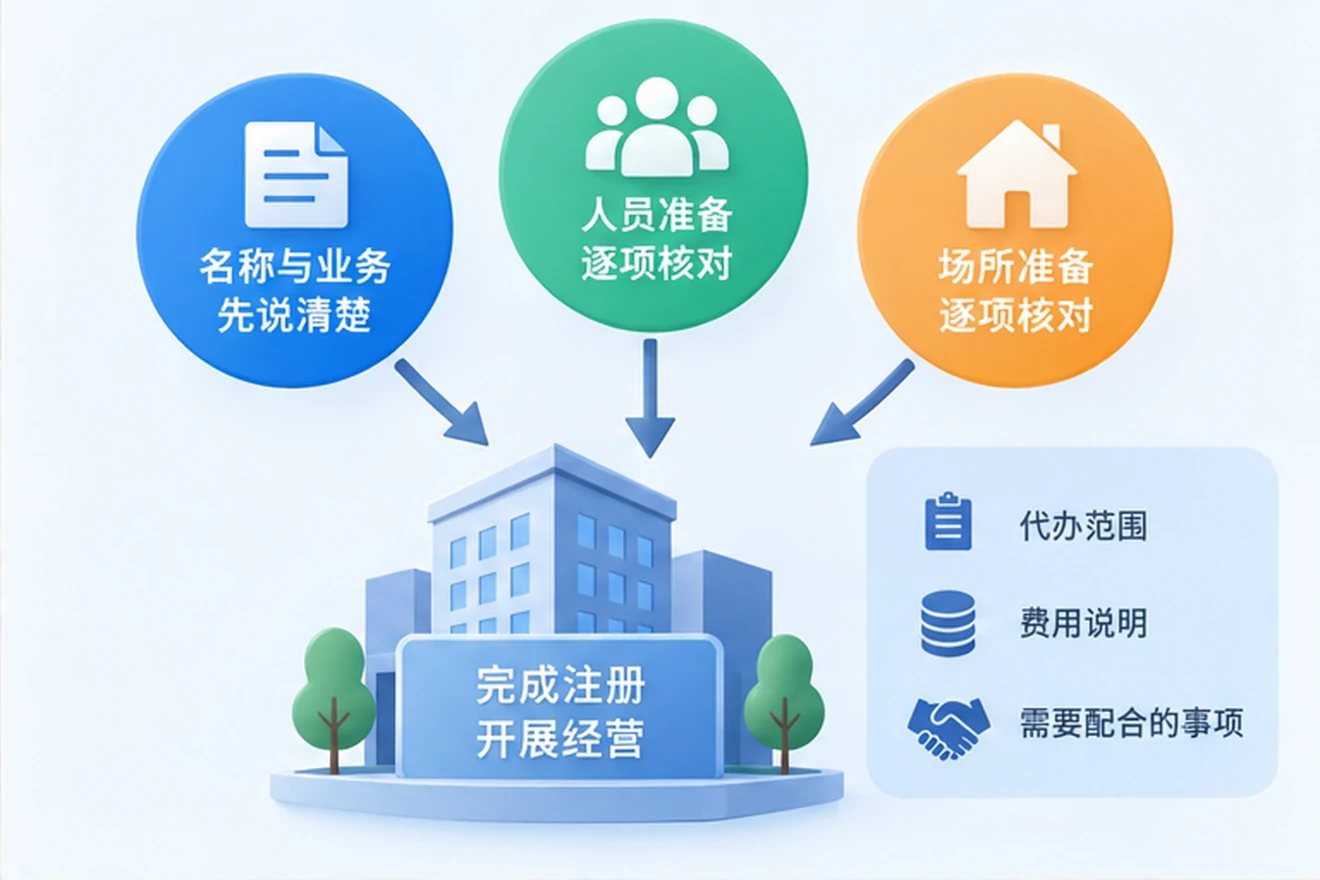 创业者一起整理开办计划的服务场景示意