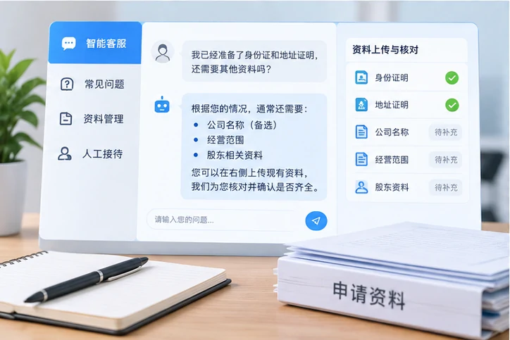 在线客服接待与咨询整理的服务场景示意