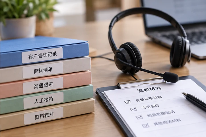 在线客服接待与咨询整理的服务场景示意