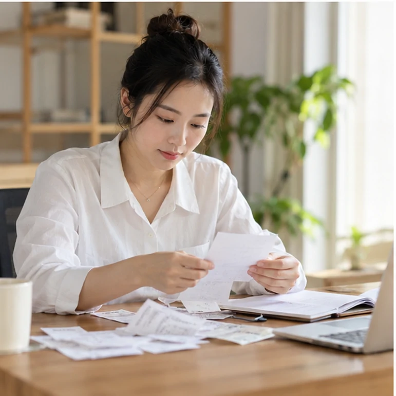 整理企业票据与日常账务资料的服务场景示意