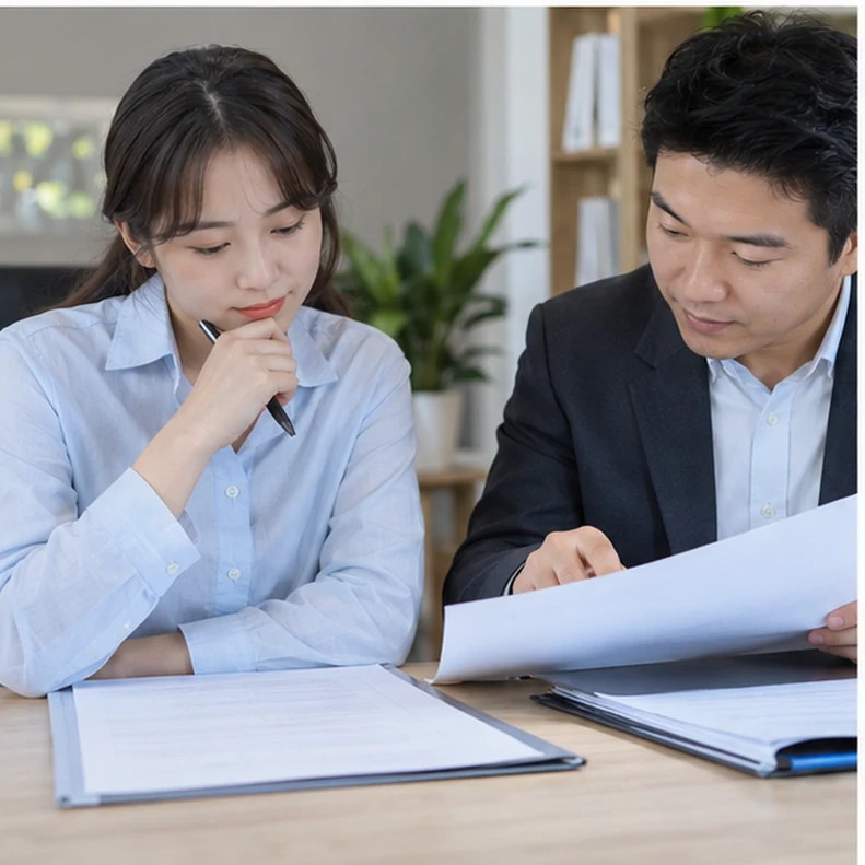 核对注册公司资料与办理事项的服务场景示意