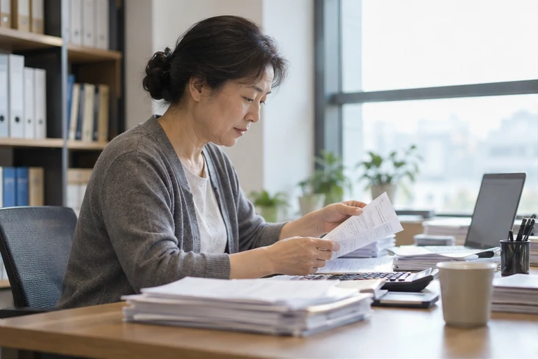 整理企业票据与日常账务资料的服务场景示意