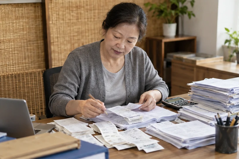 整理企业票据与日常账务资料的服务场景示意