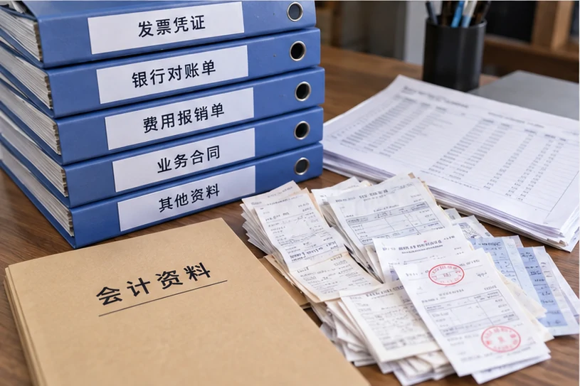 整理企业票据与日常账务资料的服务场景示意