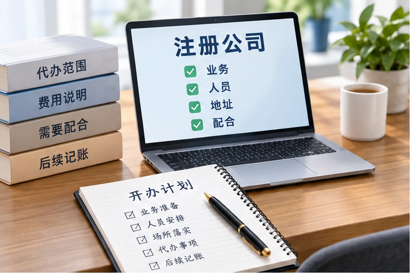 创业者一起整理开办计划的服务场景示意