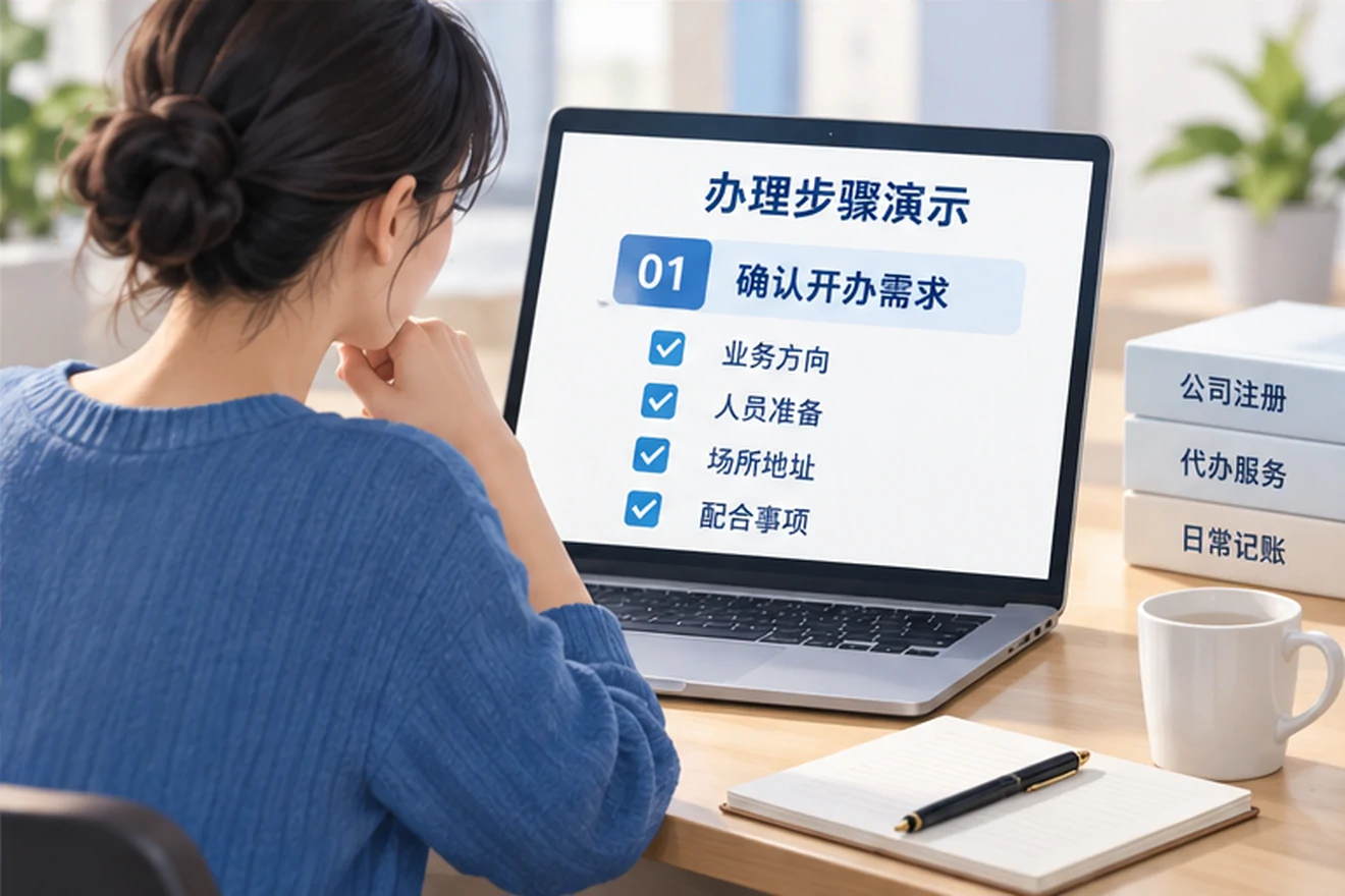 创业者一起整理开办计划的服务场景示意
