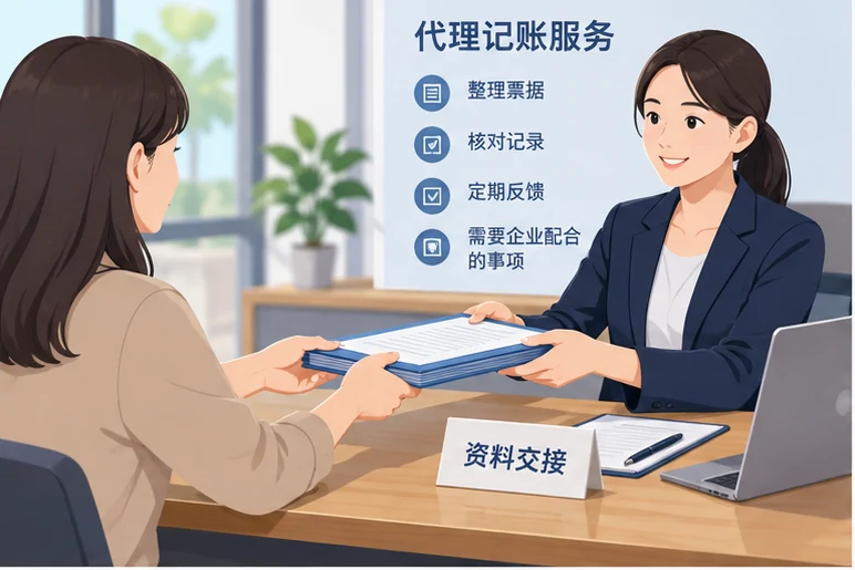 整理企业票据与日常账务资料的服务场景示意