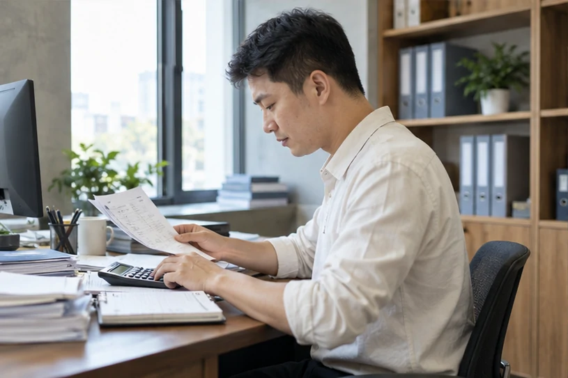 整理企业票据与日常账务资料的服务场景示意