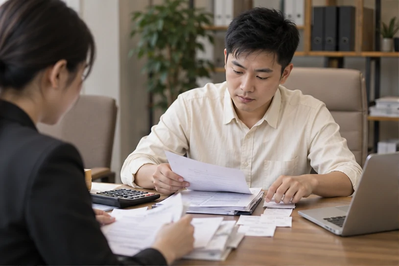 整理企业票据与日常账务资料的服务场景示意