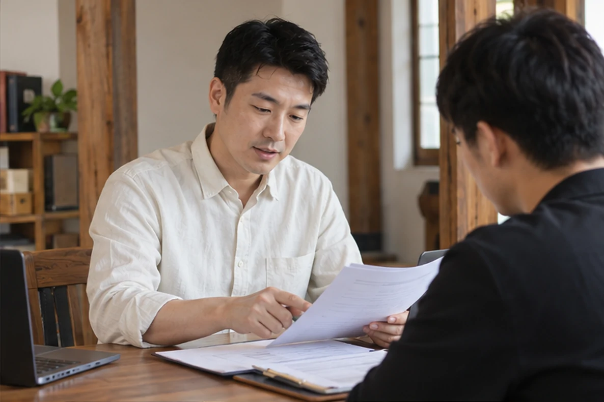 核对注册公司资料与办理事项的服务场景示意