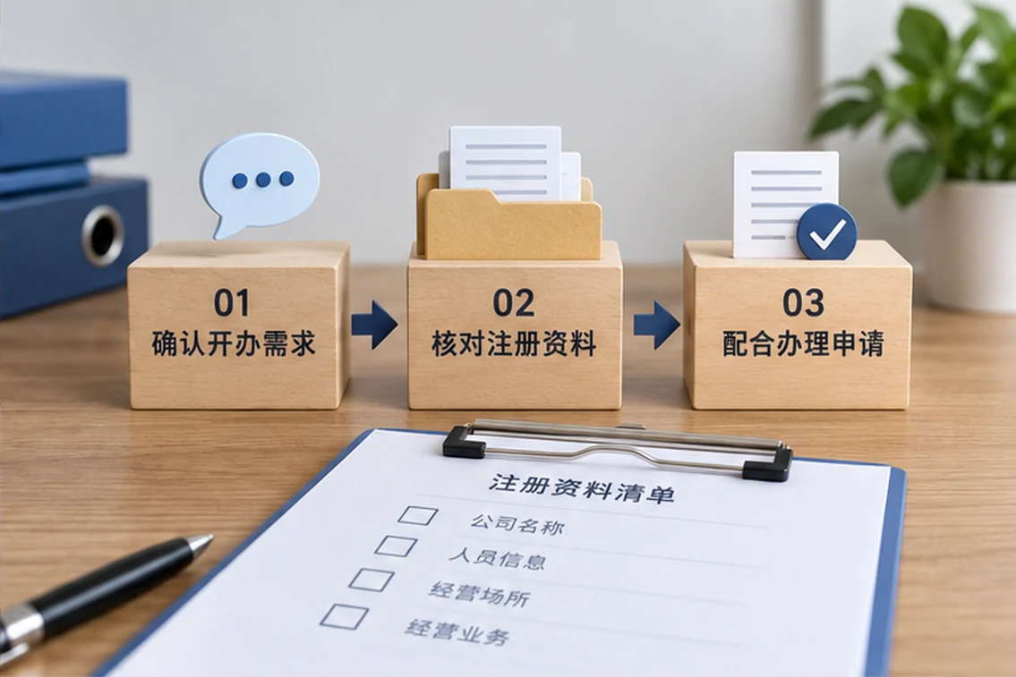 创业者一起整理开办计划的服务场景示意