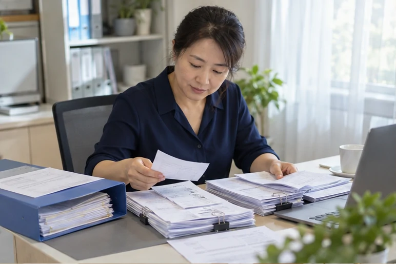 整理企业票据与日常账务资料的服务场景示意