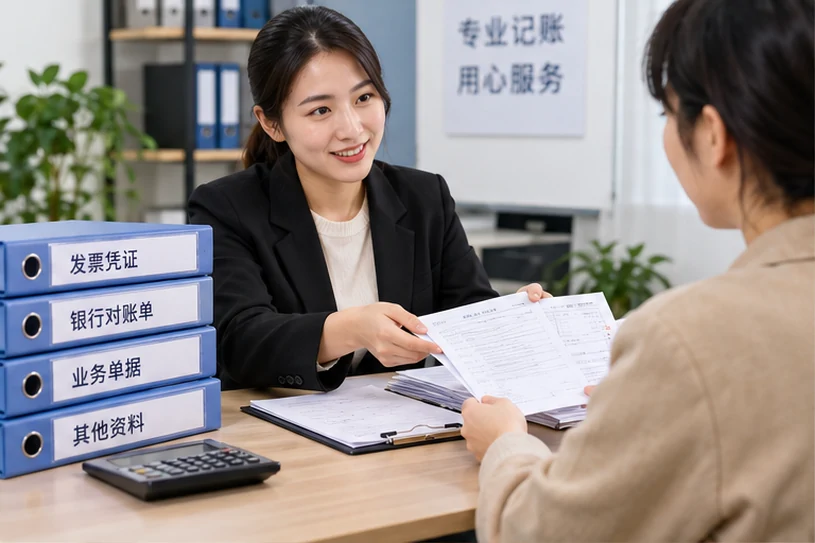 整理企业票据与日常账务资料的服务场景示意