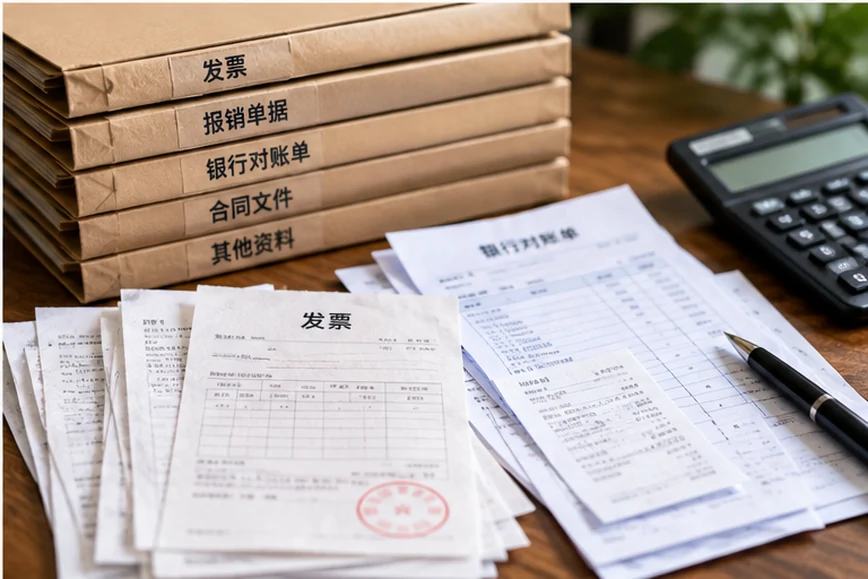整理企业票据与日常账务资料的服务场景示意