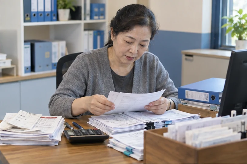 整理企业票据与日常账务资料的服务场景示意