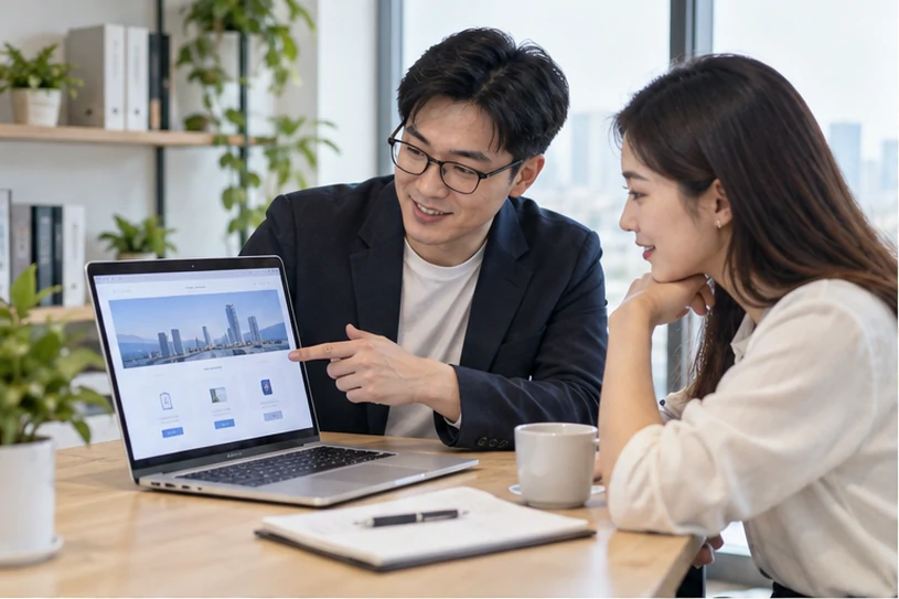 企业网站展示业务与服务信息的场景示意