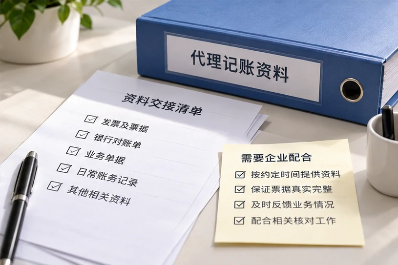 整理企业票据与日常账务资料的服务场景示意