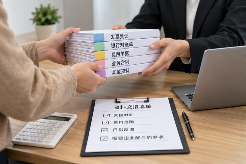 整理企业票据与日常账务资料的服务场景示意