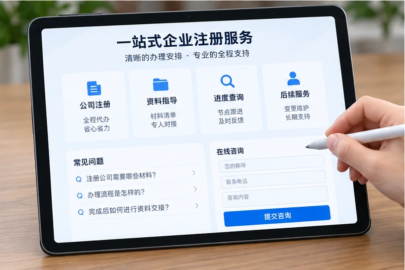 企业网站展示业务与服务信息的场景示意