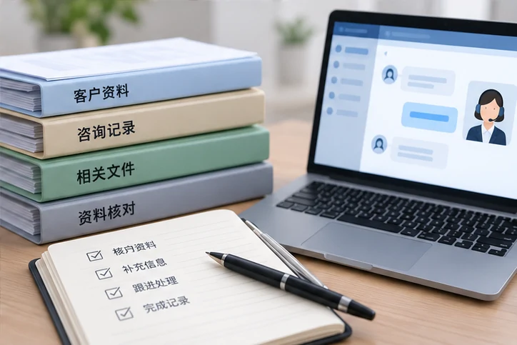 在线客服接待与咨询整理的服务场景示意
