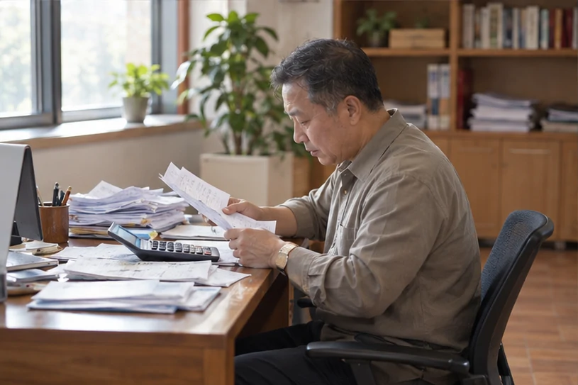 整理企业票据与日常账务资料的服务场景示意