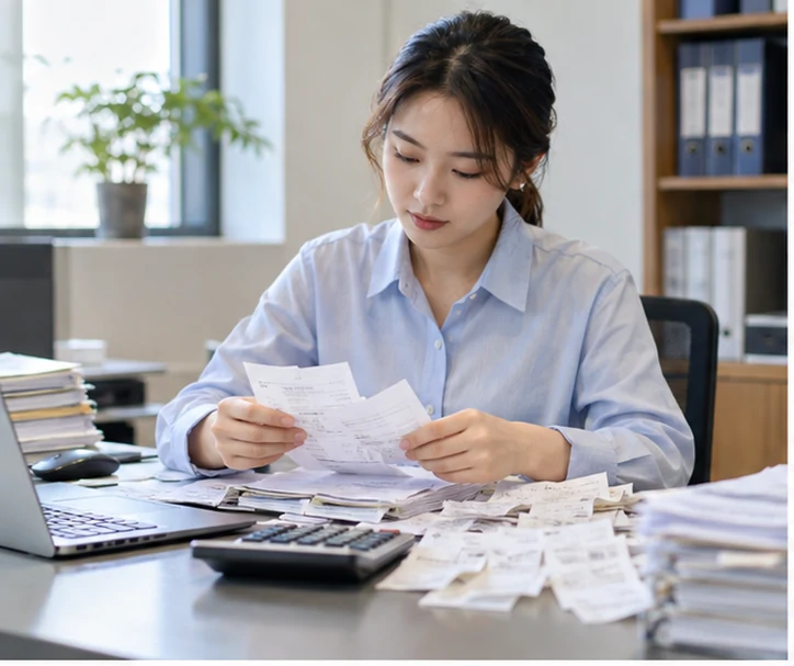 整理企业票据与日常账务资料的服务场景示意