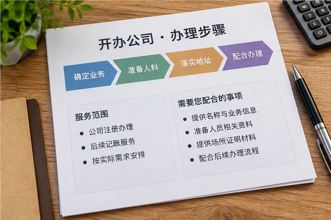 创业者一起整理开办计划的服务场景示意