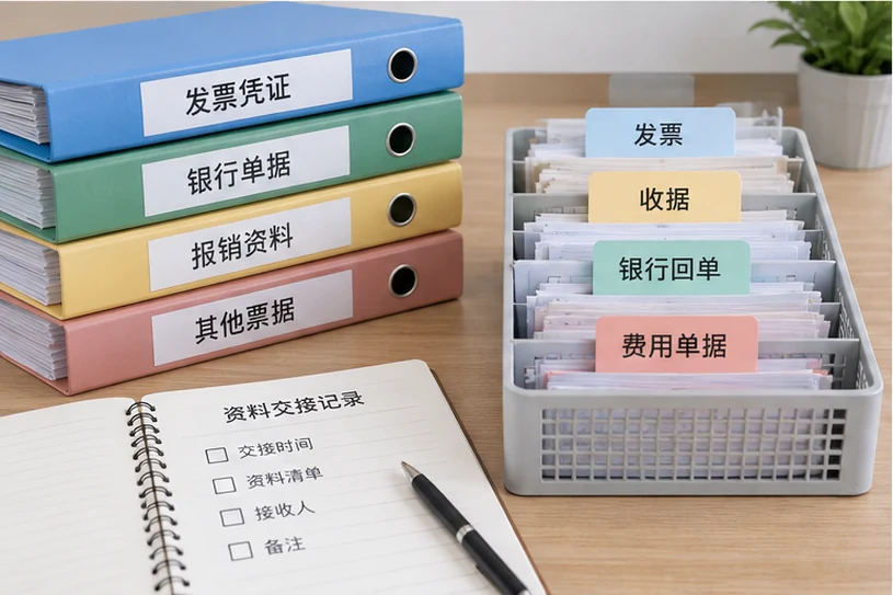整理企业票据与日常账务资料的服务场景示意