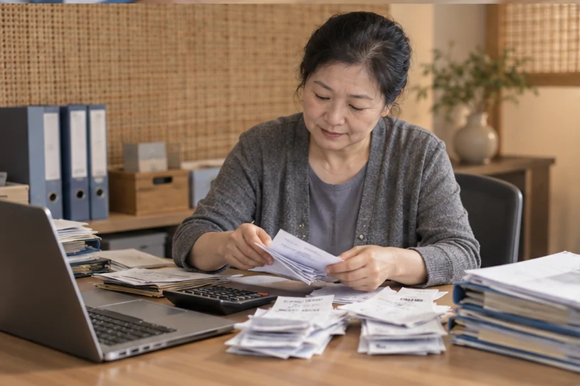 整理企业票据与日常账务资料的服务场景示意