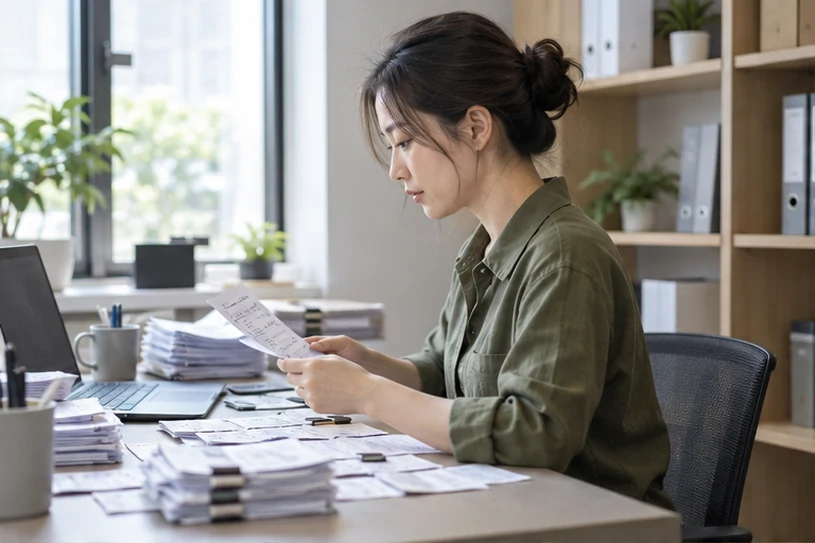 整理企业票据与日常账务资料的服务场景示意