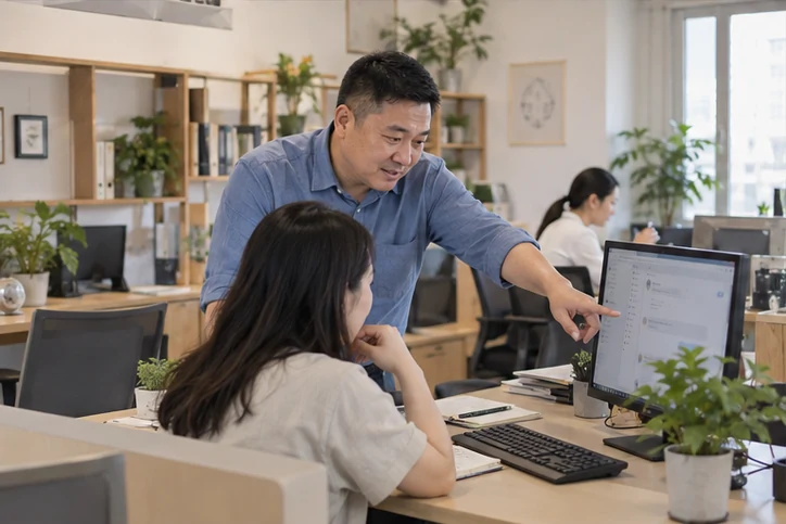 在线客服接待与咨询整理的服务场景示意