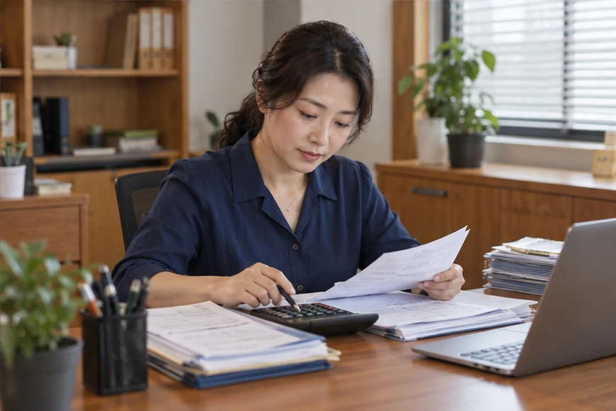 整理企业票据与日常账务资料的服务场景示意