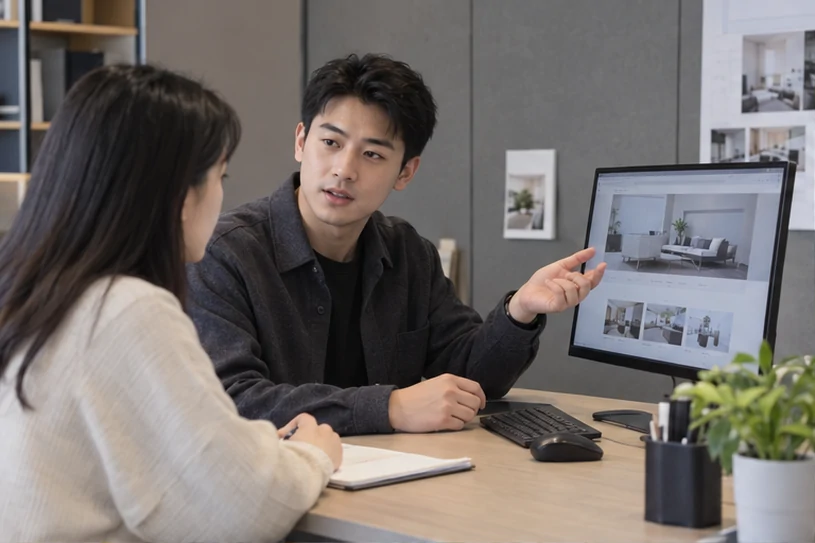 企业网站展示业务与服务信息的场景示意