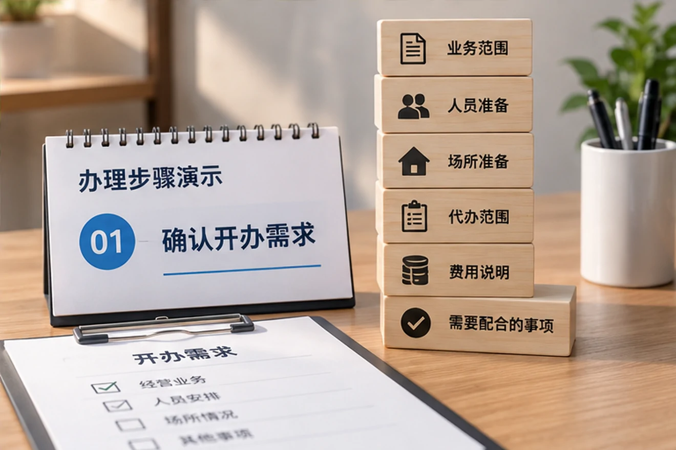 创业者一起整理开办计划的服务场景示意