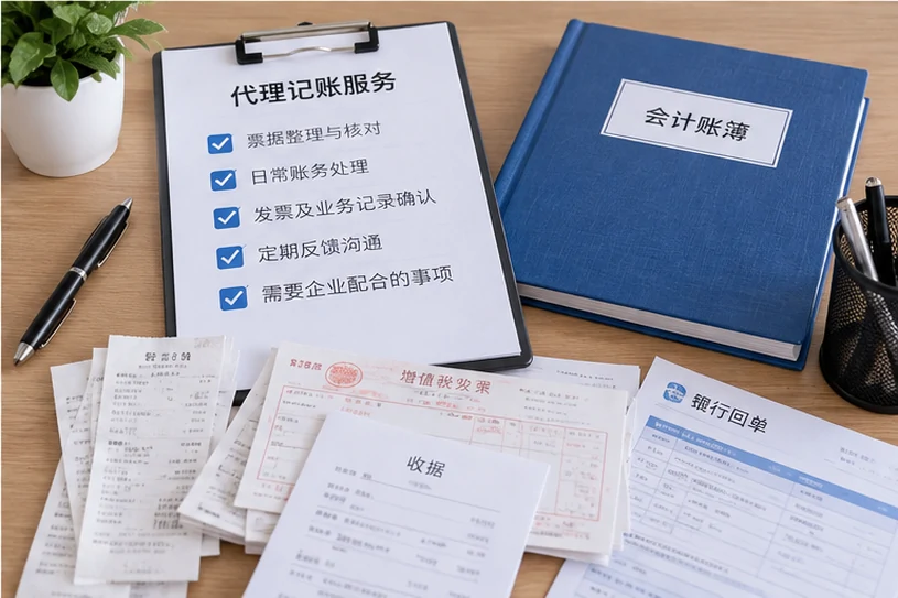整理企业票据与日常账务资料的服务场景示意