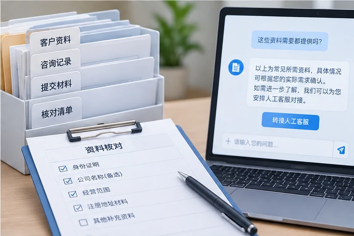 在线客服接待与咨询整理的服务场景示意